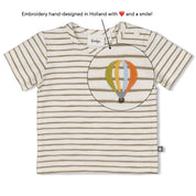 MINI ADVENTURER - Embroidered Yarn Dye Slub Yarn Short Sleeve Top