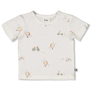 MINI ADVENTURER - Signature Allover Print Short Sleeve Slub Yarn Top