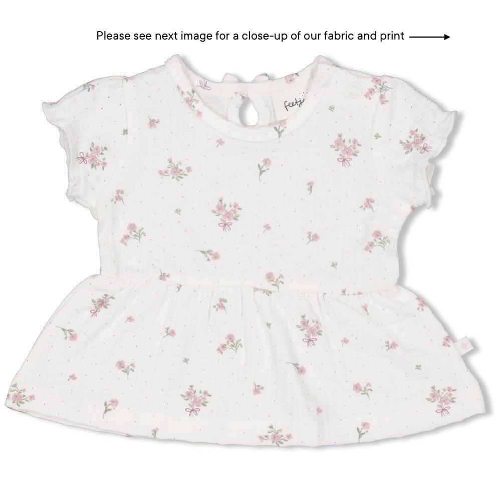 BLOSSOM - Seersucker Allover Print Fashion Swing Top