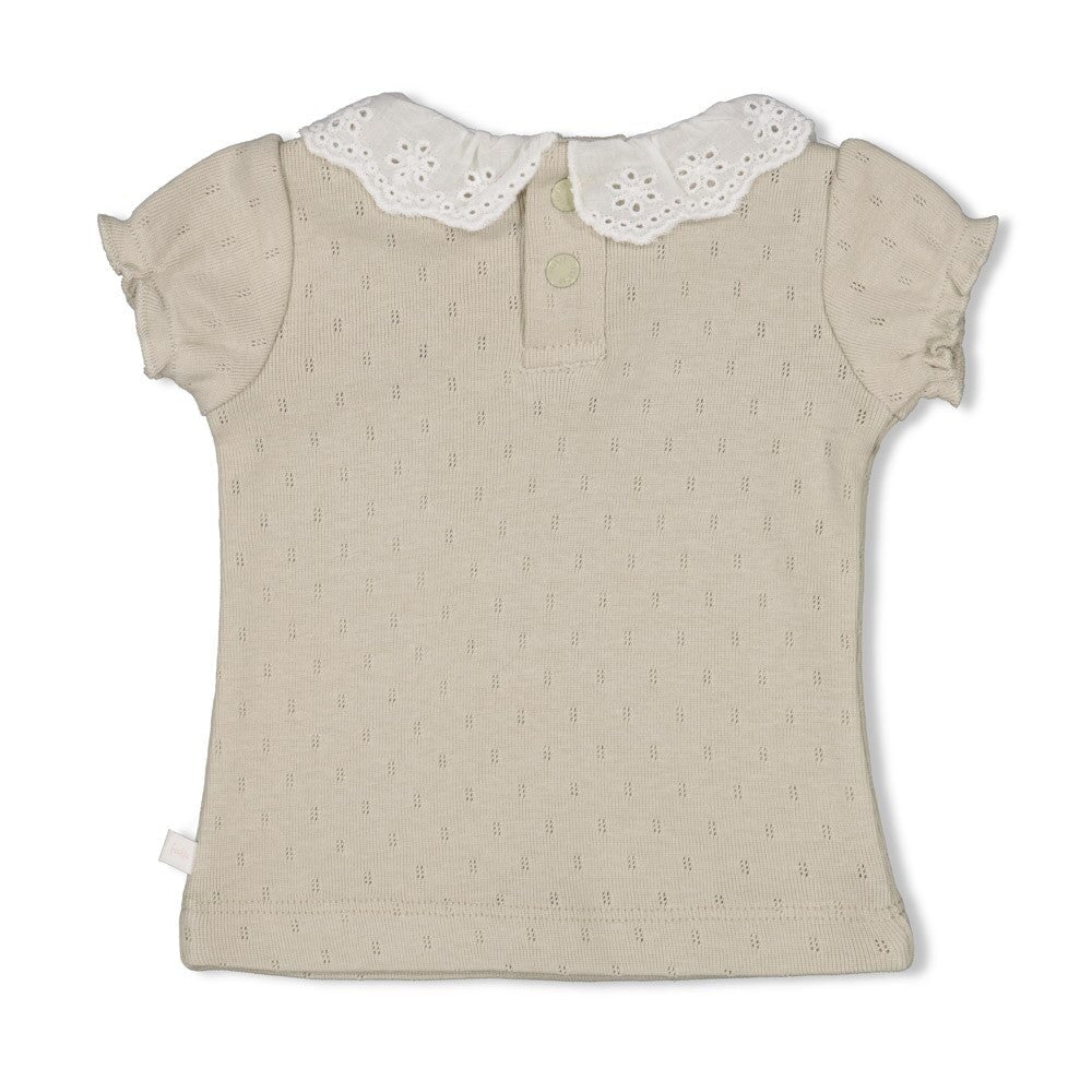 BLOSSOM - Embroidered Rib Ajour Knit Top