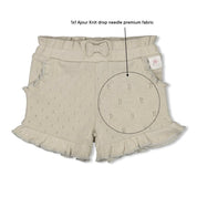 BLOSSOM - 1x1 Rib Ajour Knit Organic Cotton Fashion Shorts