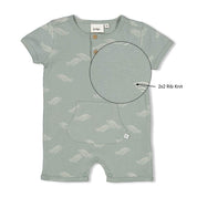 TURTELLY COOL - Allover Print 2x2 Rib Knit Short Playsuit