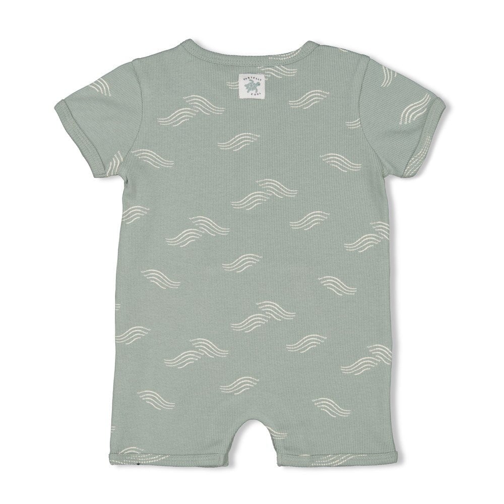 TURTELLY COOL - Allover Print 2x2 Rib Knit Short Playsuit