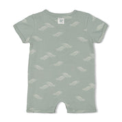 TURTELLY COOL - Allover Print 2x2 Rib Knit Short Playsuit