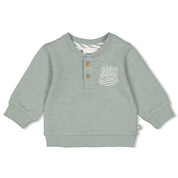 TURTELLY COOL - French Terry Slub Yarn Henley Sweat Top