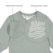 TURTELLY COOL - French Terry Slub Yarn Henley Sweat Top