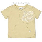 TURTELLY COOL - "Slow Down" Embroidered Bib Top