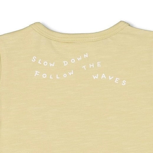 TURTELLY COOL - "Slow Down" Embroidered Bib Top