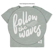 TURTELLY COOL - "Follow the Waves" Embroidered Retro Top