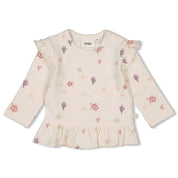 STARFISH WISHES - Allover Print Slub Yarn Frills Swing Top