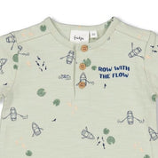 ROCK MY BOAT - Allover Print Slub Yarn Jersey Placket Short Suit