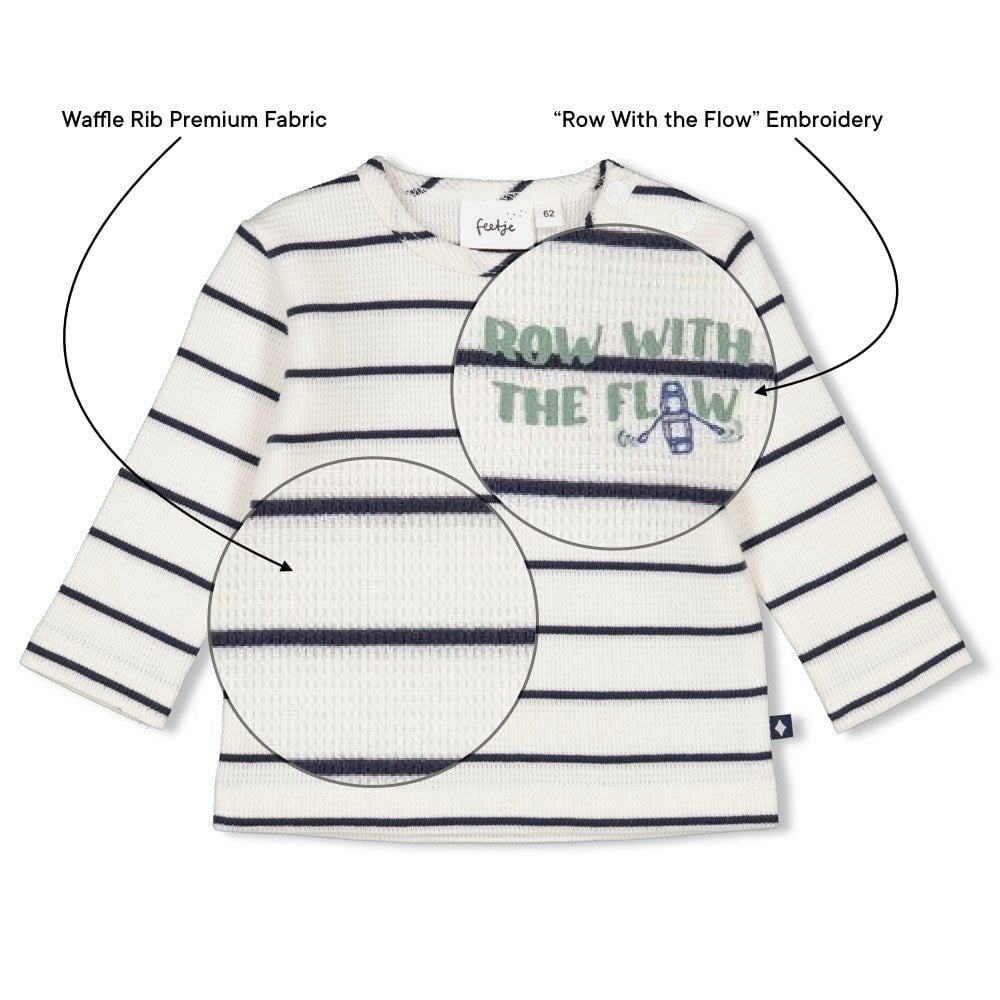 ROCK MY BOAT - "Row With the Flow" Waffle Rib Fashion Top