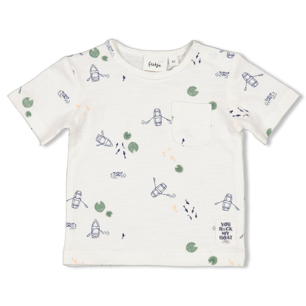 ROCK MY BOAT - Signature Allover Print Slub Yarn Single Jersey Fashion Top