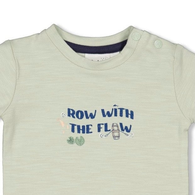 ROCK MY BOAT - "Row With the Flow" Single Jersey Slub Yarn Fashion Top