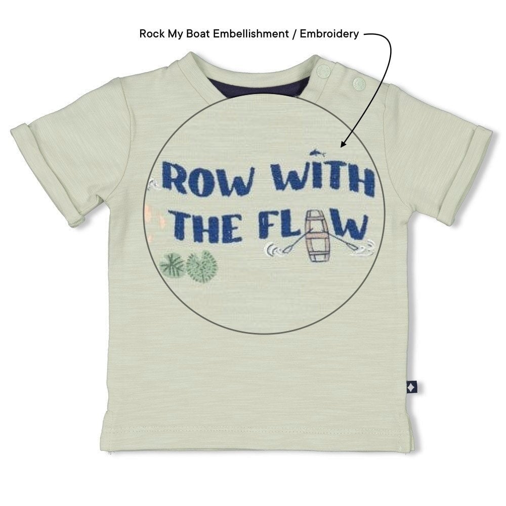 ROCK MY BOAT - "Row With the Flow" Single Jersey Slub Yarn Fashion Top