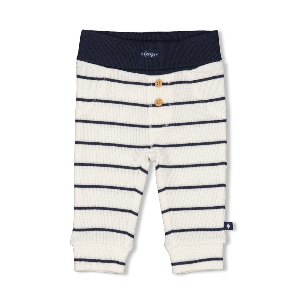 ROCK MY BOAT - Waffle Rib Stripe Fashion Pants