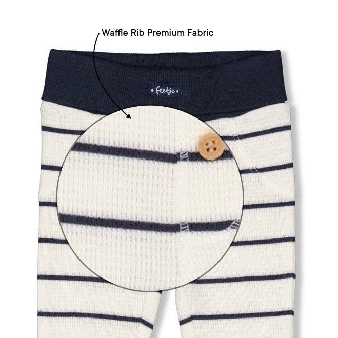 ROCK MY BOAT - Waffle Rib Stripe Fashion Pants
