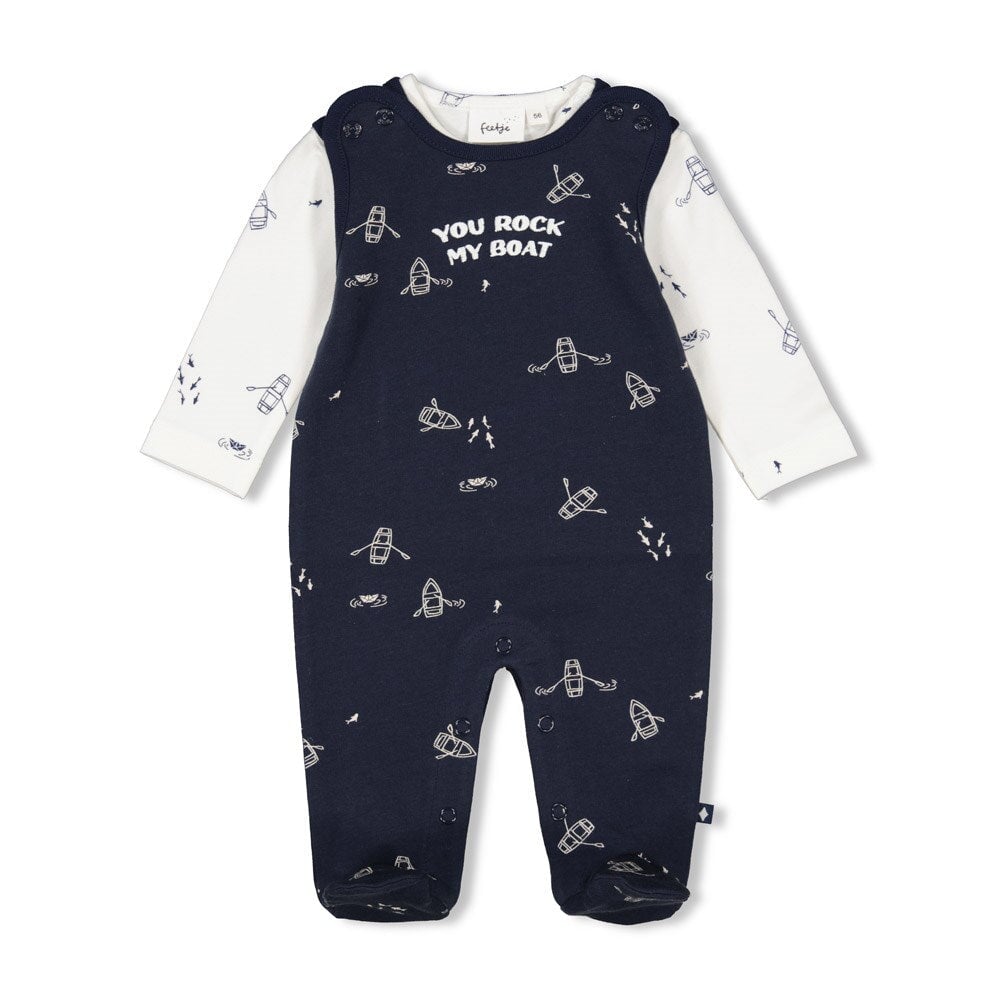 ROCK MY BOAT - 2 Piece Allover Print Footed Romper