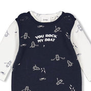 ROCK MY BOAT - 2 Piece Allover Print Footed Romper