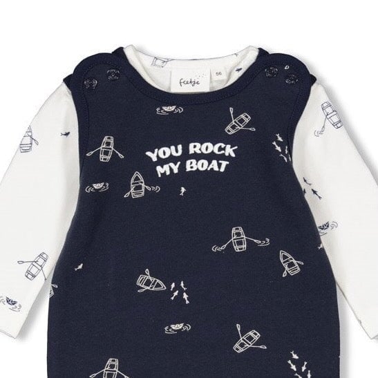 ROCK MY BOAT - 2 Piece Allover Print Footed Romper