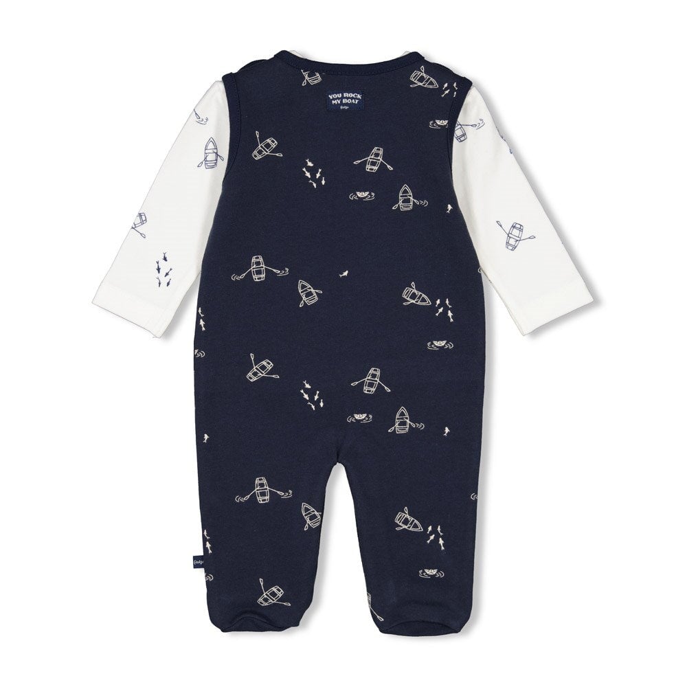 ROCK MY BOAT - 2 Piece Allover Print Footed Romper