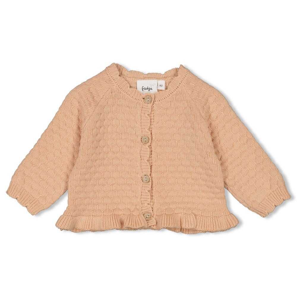 FLOWER FIELD - Organic Cotton Fancy Stitch Classic Cardigan Sweater