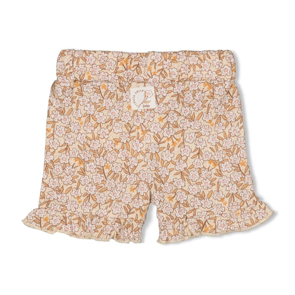 FLOWER FIELD - Allover Print "Fancy Knit" Fashion Shorts