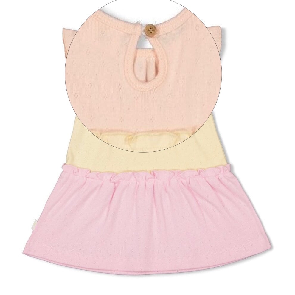 SUNSHINE - 1x1 Rib Ajour Fashion Tiered Dress