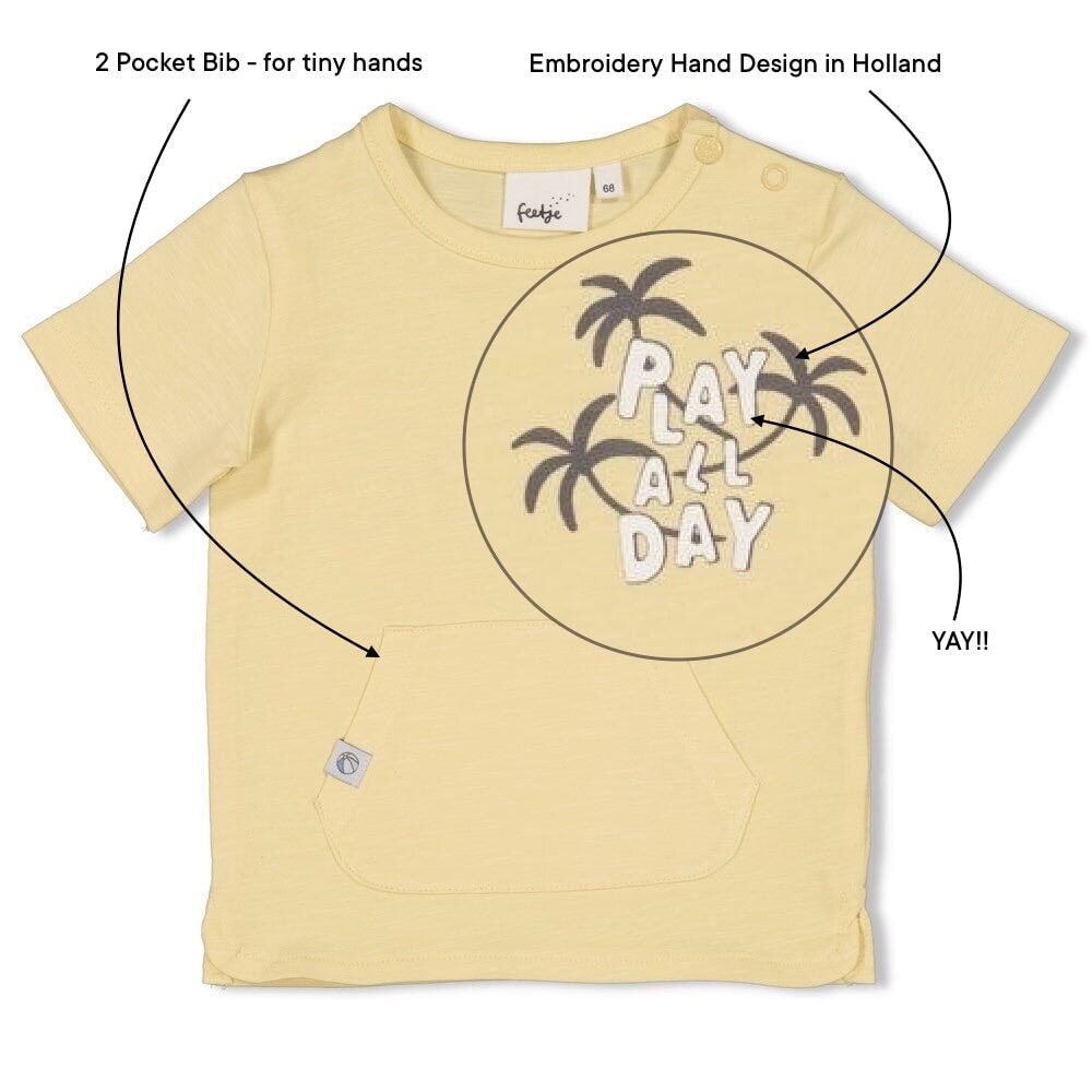 POOL TIME - Play All Day Slub Knit Bib Fashion Top