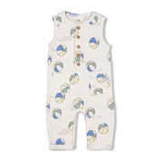 POOL TIME - 2x2 Rib Allover Signature Print Coverall
