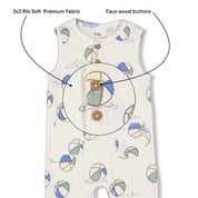 POOL TIME - 2x2 Rib Allover Signature Print Coverall