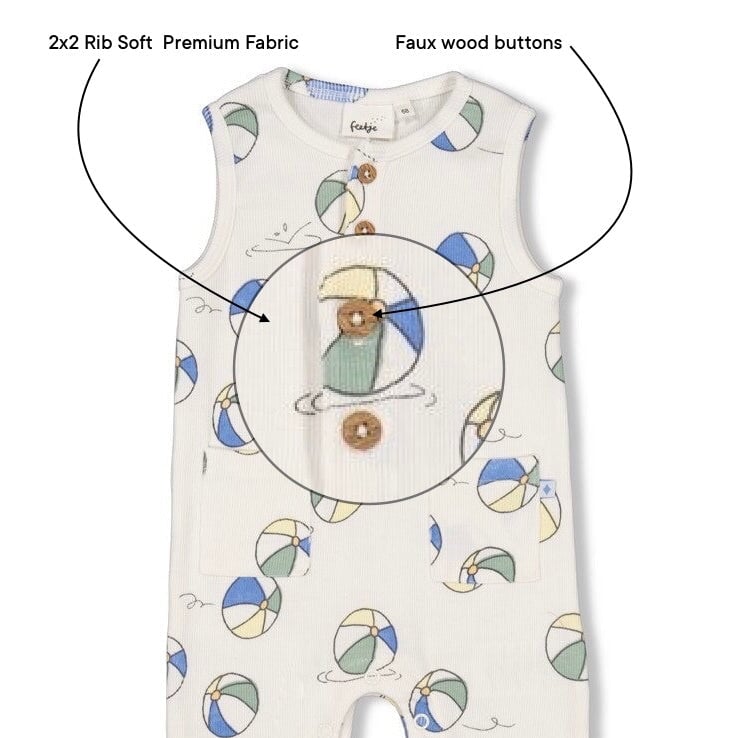 POOL TIME - 2x2 Rib Allover Signature Print Coverall