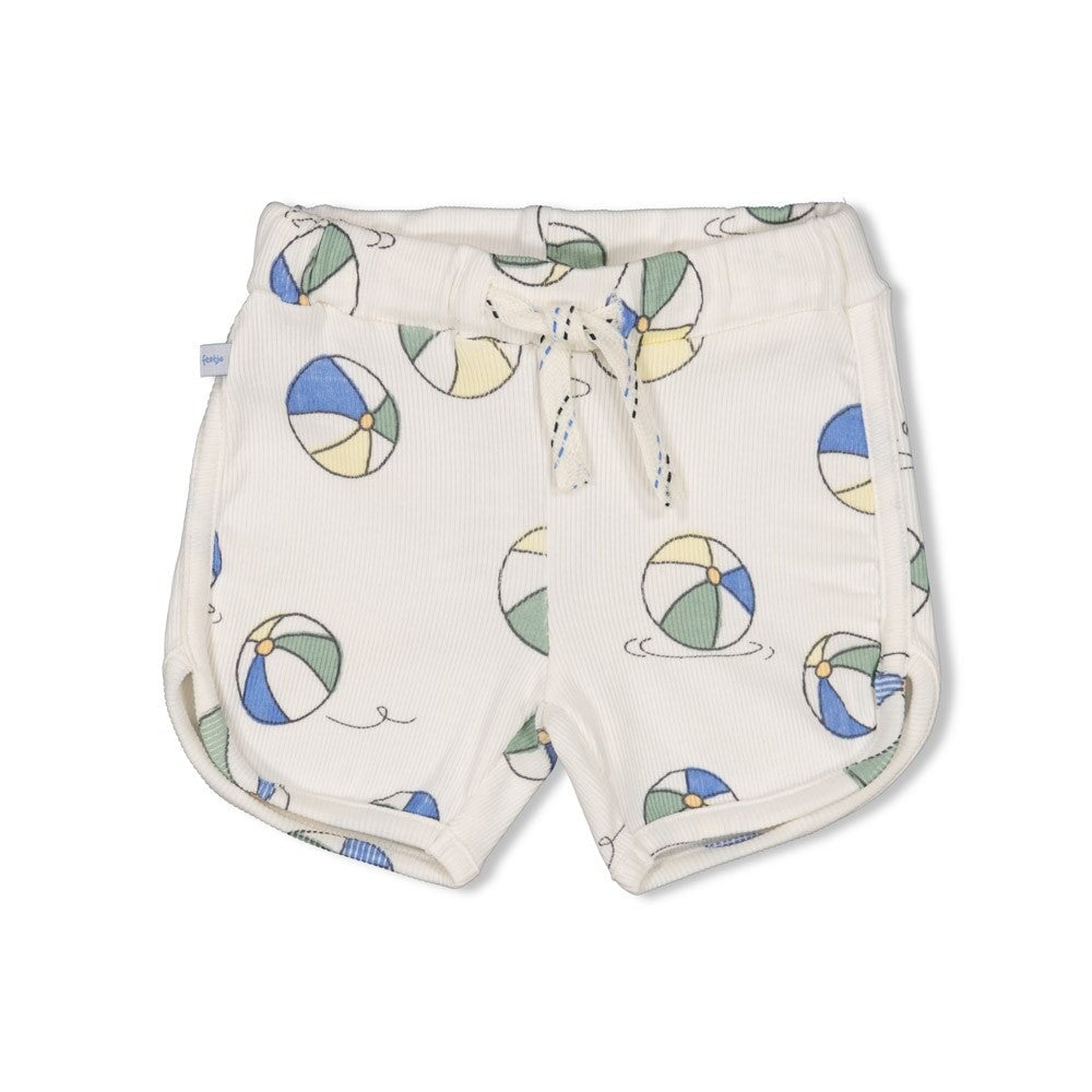 POOL TIME -2x2 Rib Allover Signature Print Shorts
