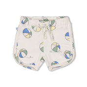 POOL TIME -2x2 Rib Allover Signature Print Shorts