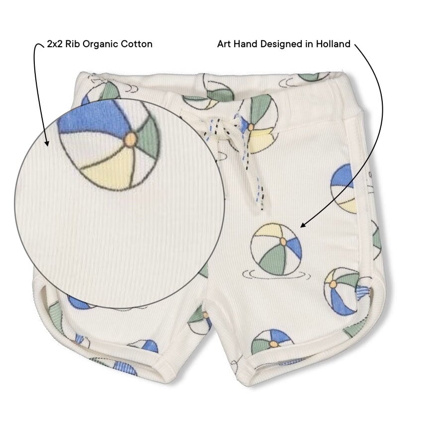 POOL TIME -2x2 Rib Allover Signature Print Shorts