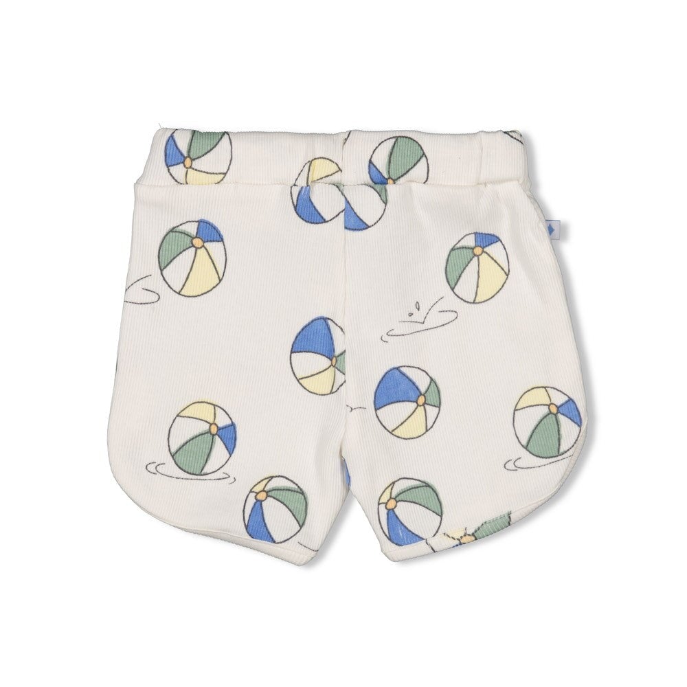 POOL TIME -2x2 Rib Allover Signature Print Shorts