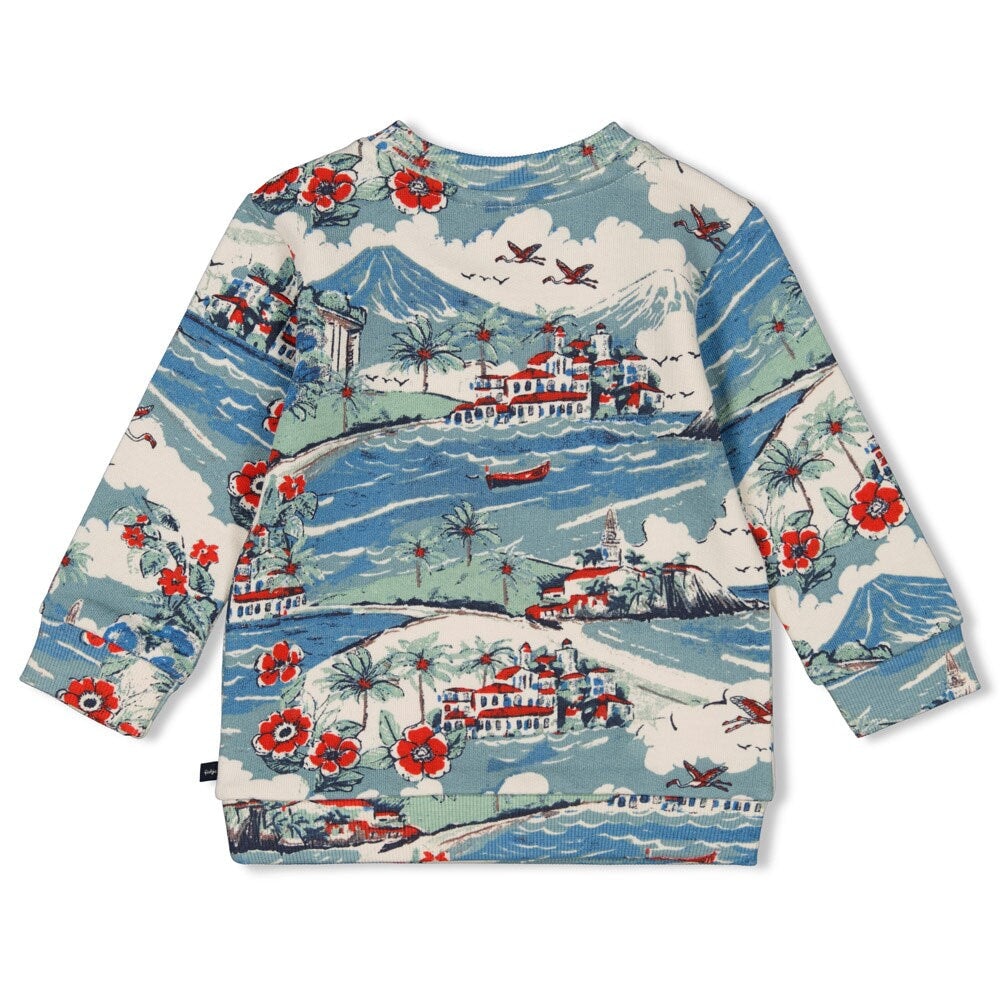 THE GOOD LIFE - Signature Allover Print French Terry Sweat Top