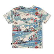 THE GOOD LIFE - Slub Yarn Allover Print Fashion Top