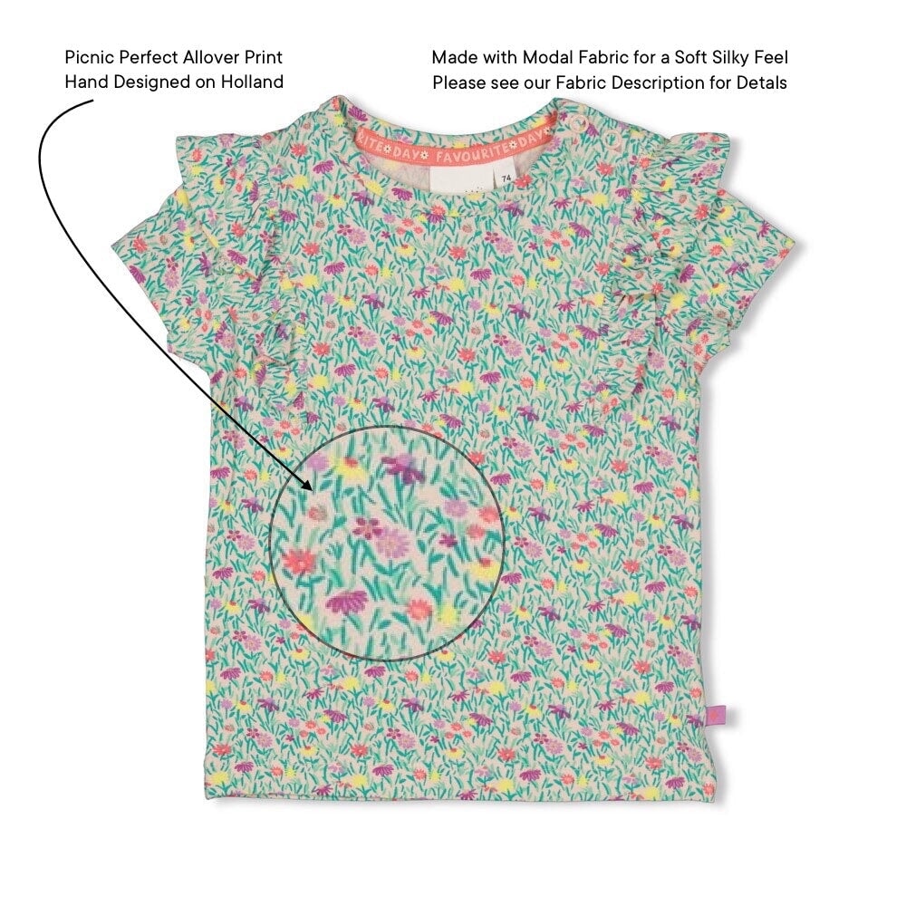 PICNIC PERFECT - Modal Fabric Allover Print Fashion Top