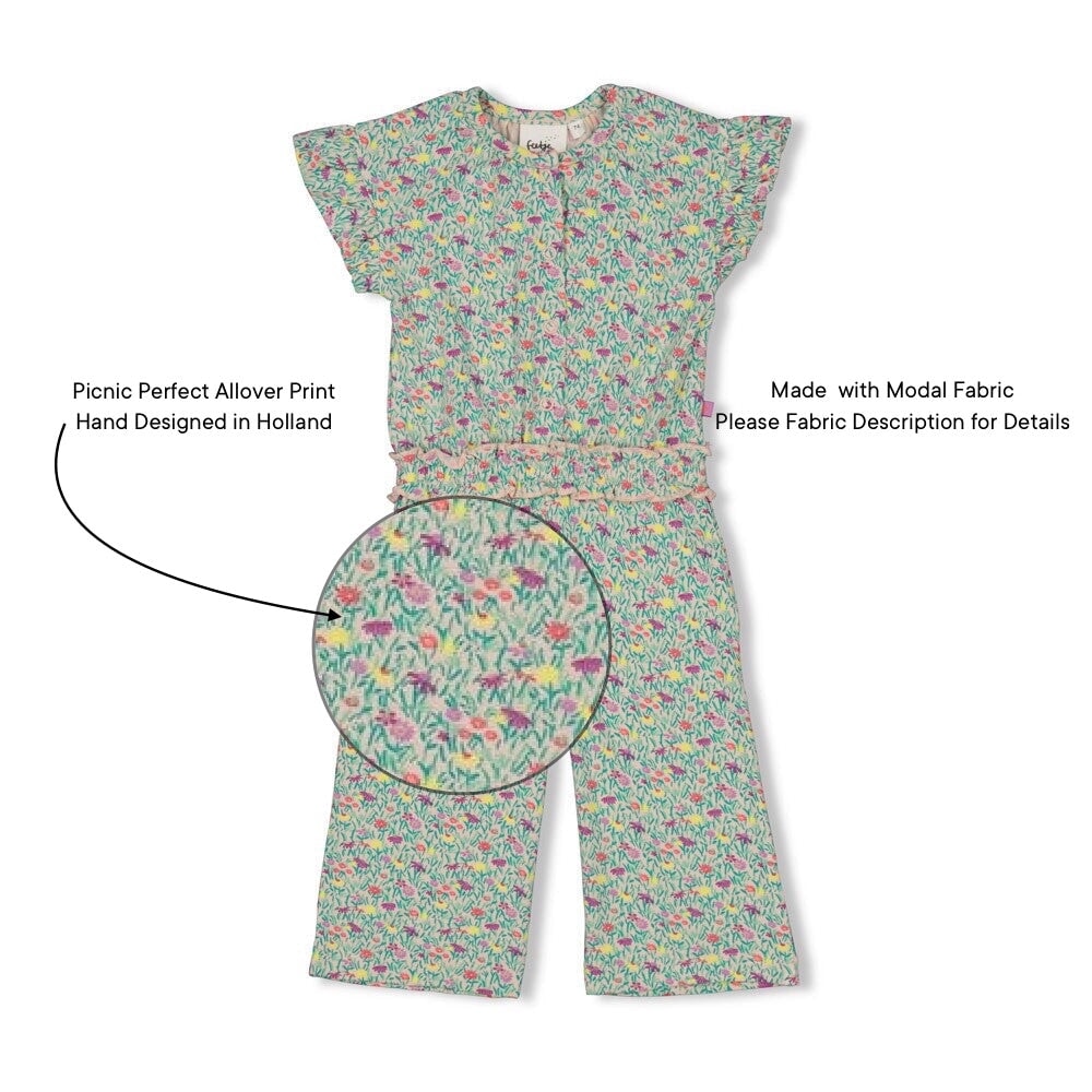 PICNIC PERFECT - Modal Fabric Allover Print Fashion Jumpsuit
