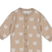 THE KNITS - Organic Cotton Jacquard Bear Coverall