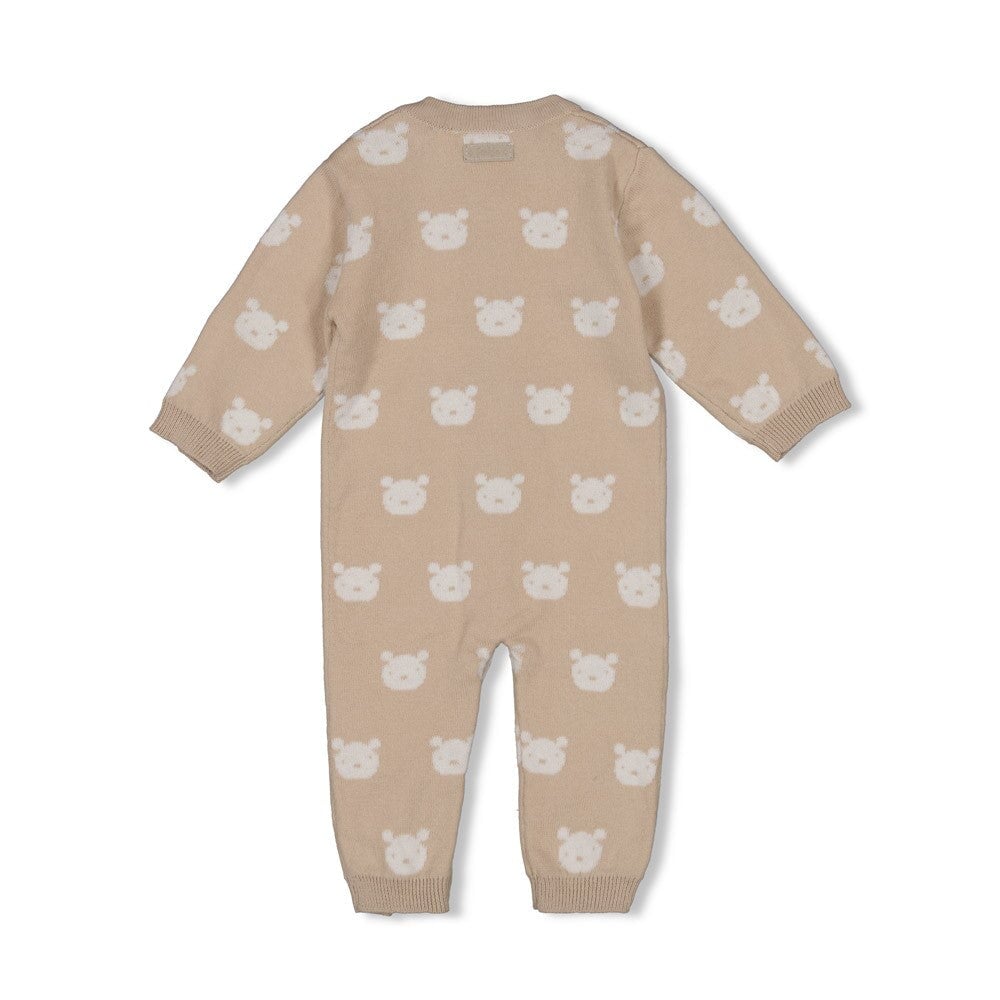 THE KNITS - Organic Cotton Jacquard Bear Coverall
