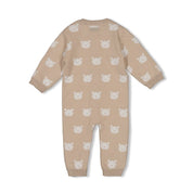 THE KNITS - Organic Cotton Jacquard Bear Coverall