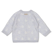 THE KNITS - Organic Cotton Blend Jacquard Sailboat Cardigan