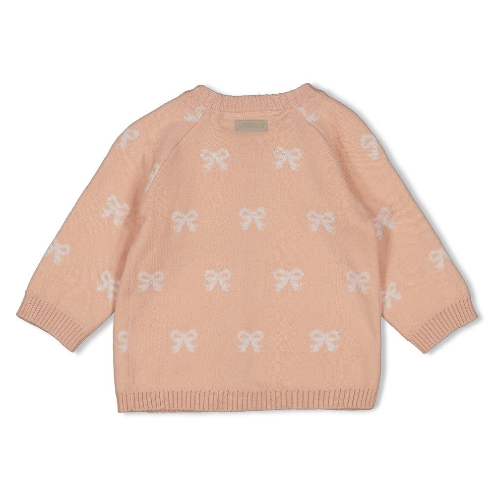 THE KNITS - Organic Cotton Jacquard Bow Cardigan