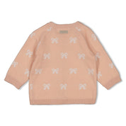 THE KNITS - Organic Cotton Jacquard Bow Cardigan