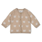 THE KNITS - Organic Cotton Jacquard Bear Cardigan