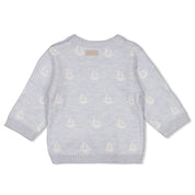 THE KNITS - Organic Cotton Blend Jacquard Sailboat Sweater