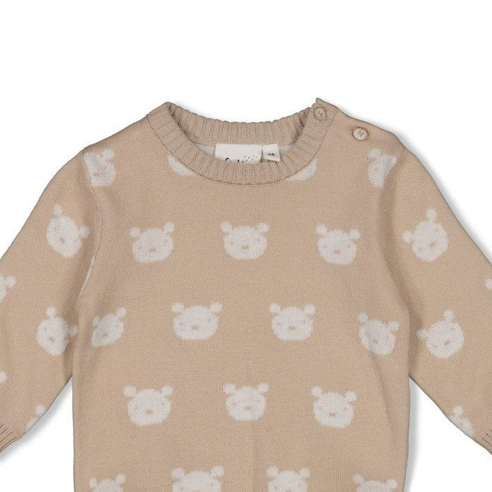 THE KNITS - Organic Cotton Jacquard Bear Sweater