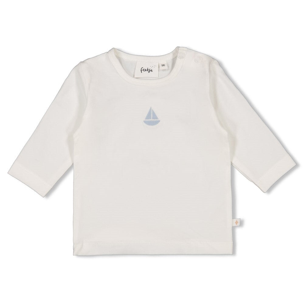 THE KNITS - Organic Cotton Blend Embroidered Sailboat Top